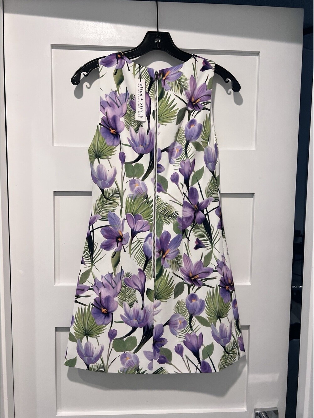 $440 Alice + Olivia Clyde Floral Sleeveless A-line Dress Size 2 - Picture 3 of 11